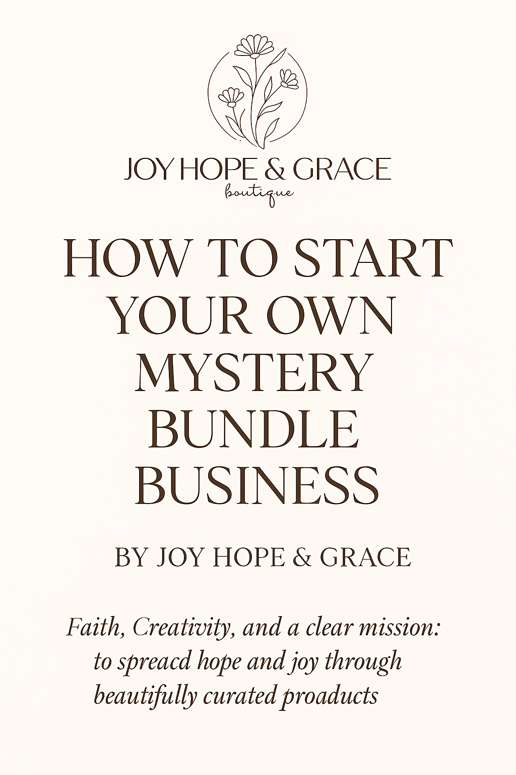 eGuide: “Start Your Business Like a Pro” By Joy Hope & Grace