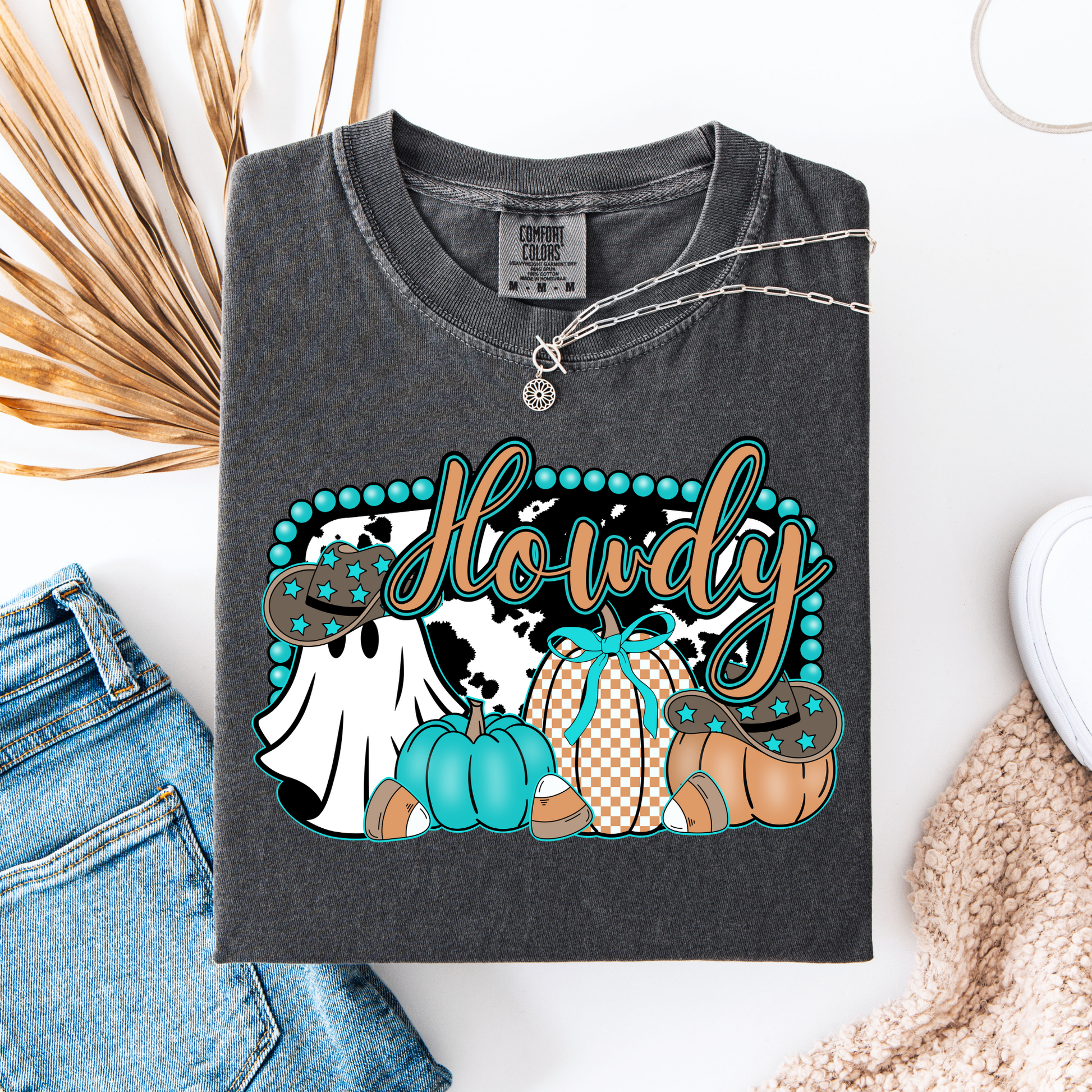 Howdy Turquoise Ghost Graphic Tee