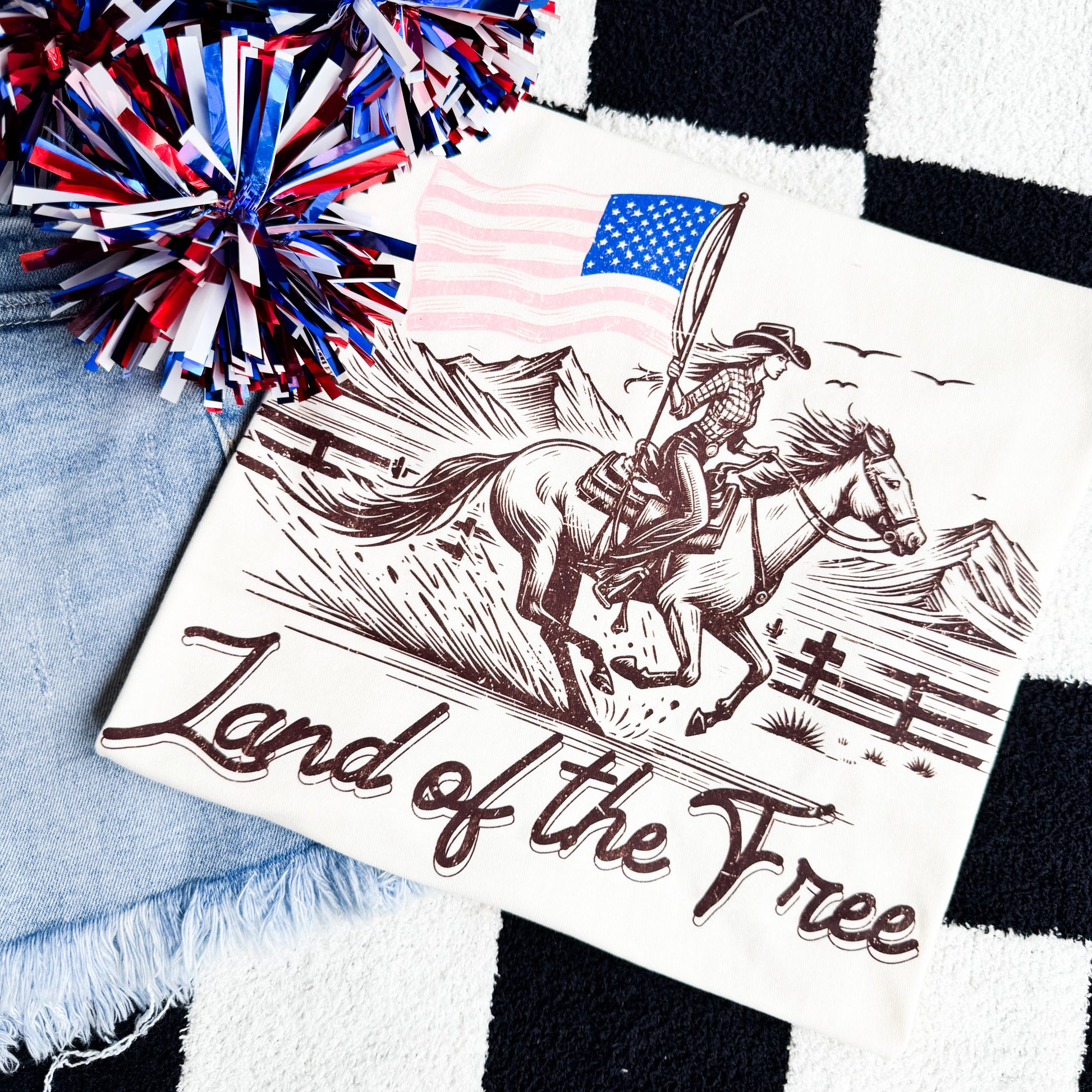 Land Of The Free Horse Graphic Tee