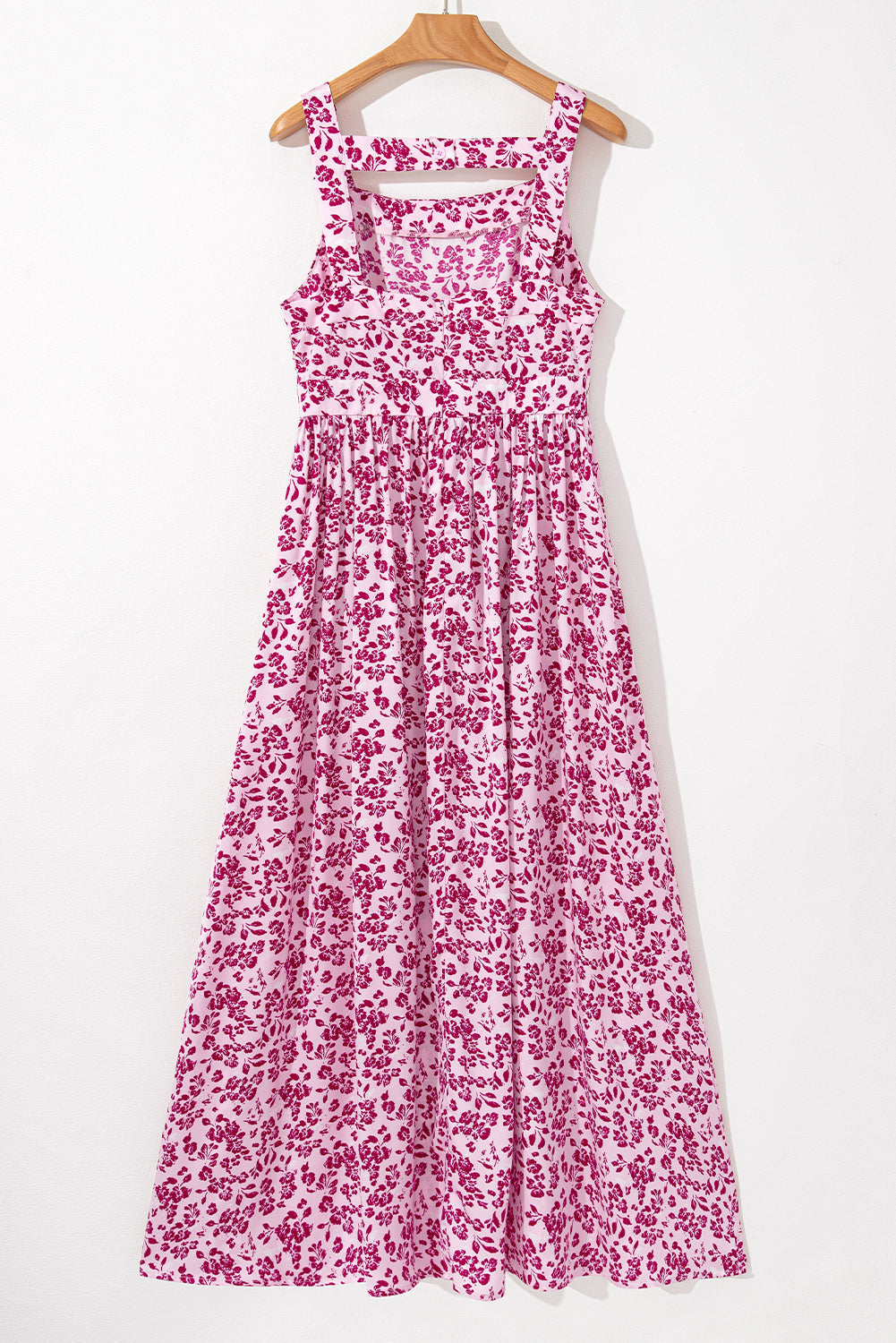 Pink Floral Sleeveless Maxi Dress LT