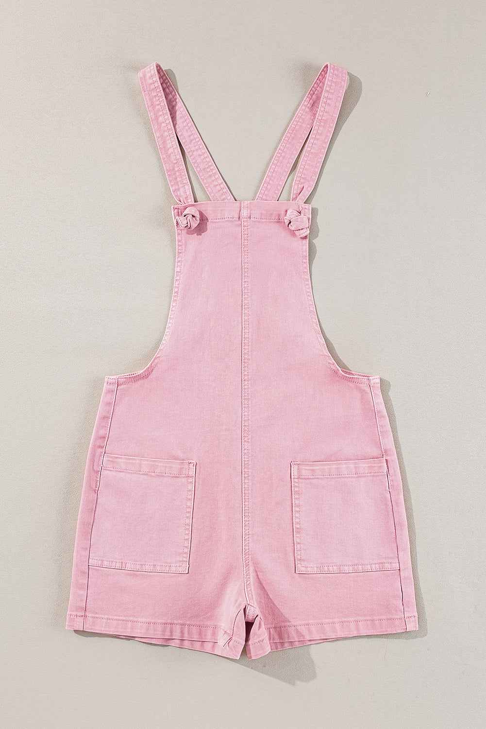 Pink Knot Strap Denim Romper LT