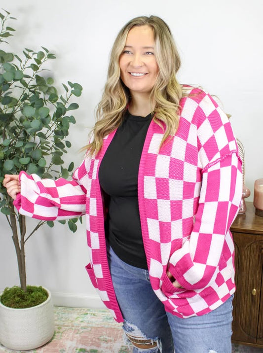 Plus Size Pink Cardigan RTS