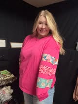 Pink Patchwork Floral Plus Size Pullover