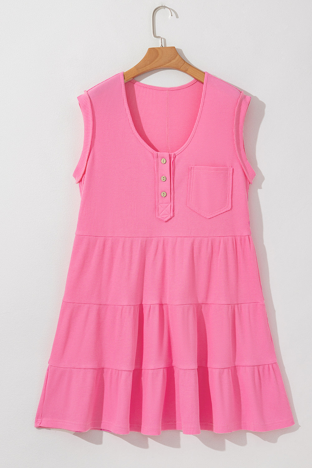 Pink Waffle Knit Sleeveless Dress February.