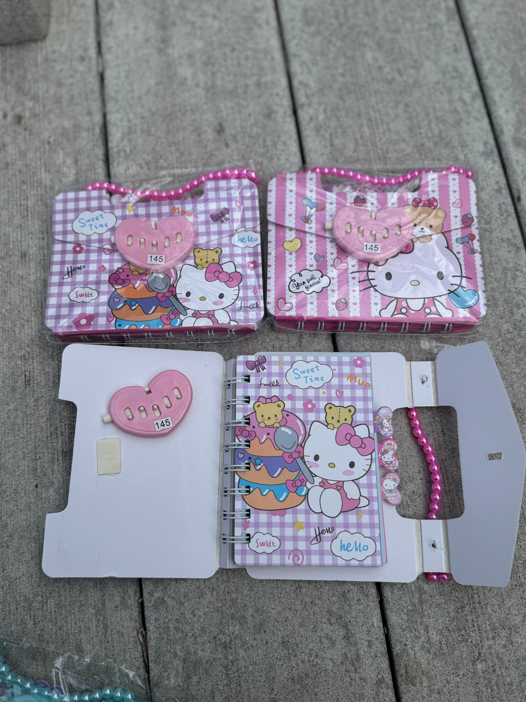 Pink and Blue Notebooks with Locks