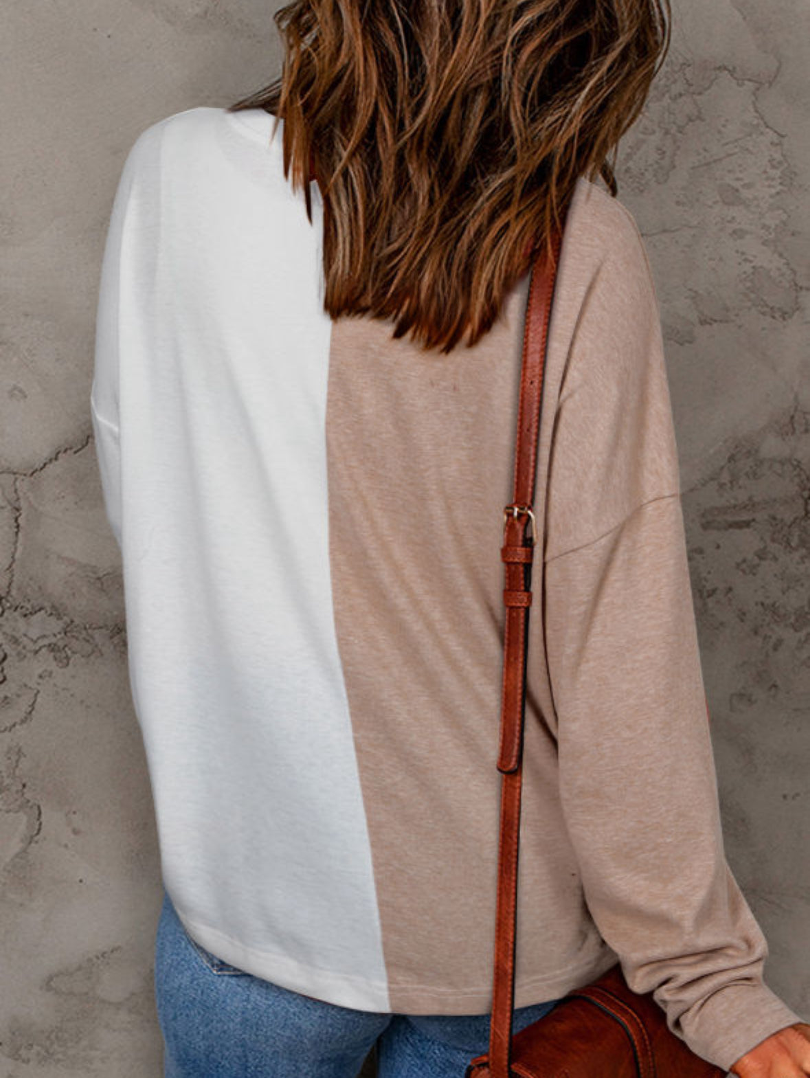 Khaki Colorblock Long Sleeve Top LT