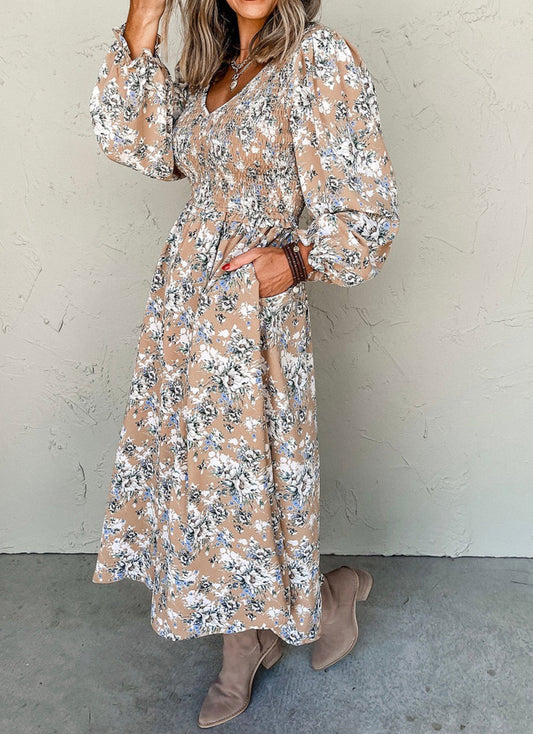 Brown Floral Maxi Dress LT