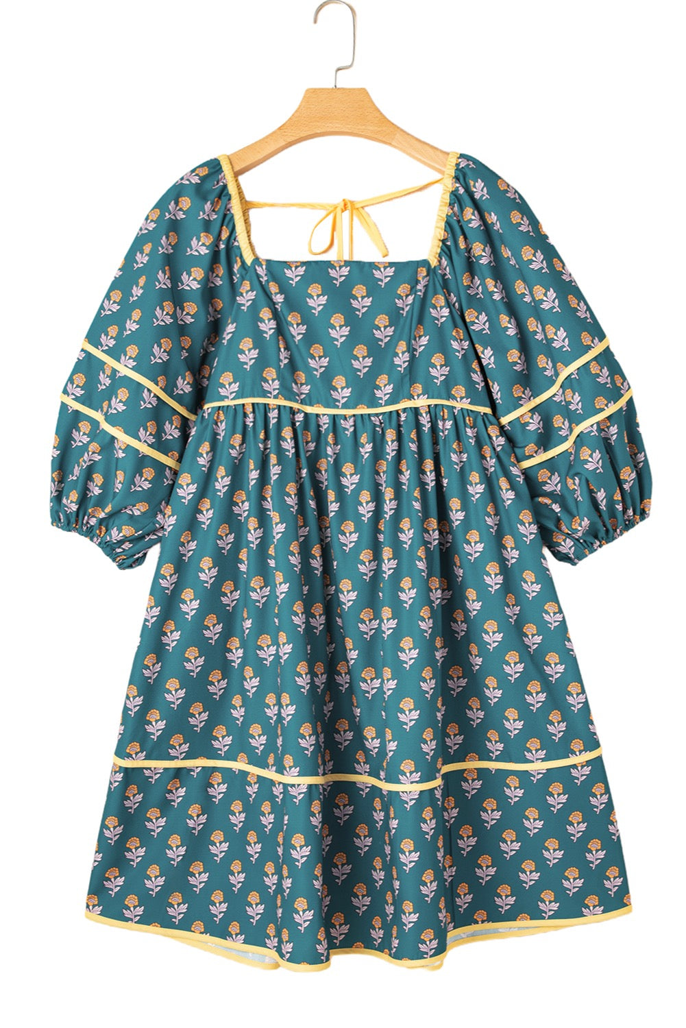 Teal Vintage Floral Dress LT