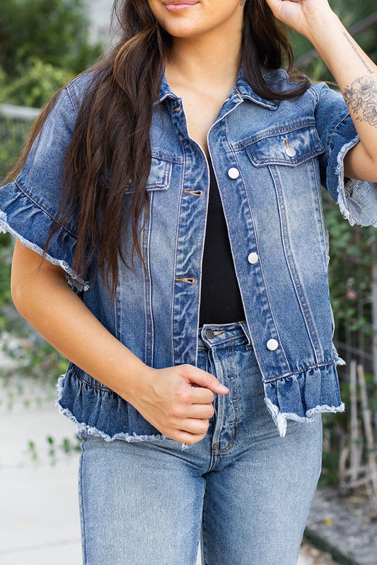 Denim Ruffle Jacket LT