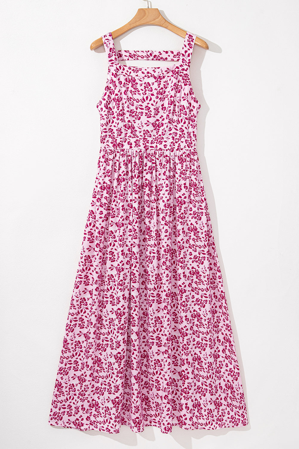 Pink Floral Sleeveless Maxi Dress LT