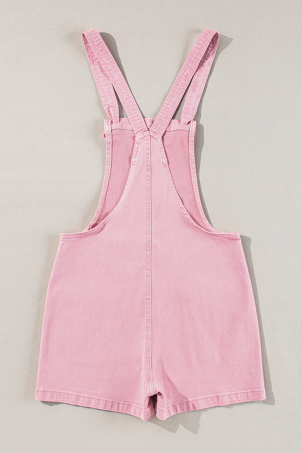 Pink Knot Strap Denim Romper LT